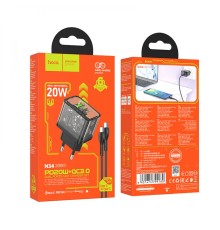 Мережевий Зарядний Пристрій Hoco N34 Dazzling PD20W+QC3.0 Type-C to Type-C