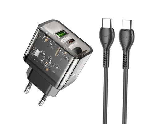Мережевий Зарядний Пристрій Hoco N34 Dazzling PD20W+QC3.0 Type-C to Type-C 
