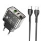Мережевий Зарядний Пристрій Hoco N34 Dazzling PD20W+QC3.0 Type-C to Type-C 