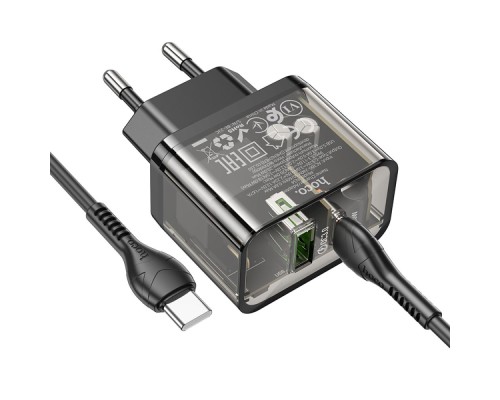 Мережевий Зарядний Пристрій Hoco N34 Dazzling PD20W+QC3.0 Type-C to Type-C 