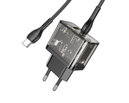 Мережевий Зарядний Пристрій Hoco N34 Dazzling PD20W+QC3.0 Type-C to Type-C 