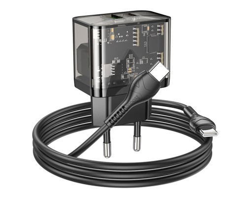 Мережевий Зарядний Пристрій Hoco N34 Dazzling PD20W+QC3.0 Type-C to Type-C 