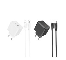 Мережевий Зарядний Пристрій Hoco CS13A 1USB-C PD/QC 20W+Type-C to Lightning 