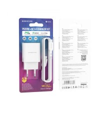 Мережевий Зарядний Пристрій Borofone BA69A Resource PD20W+QC3.0 Type-C to Type-C