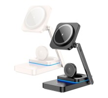 Бездротовий Зарядний Пристрій Hoco CQ10 3in1 Magnetic 15W For  iWatch 