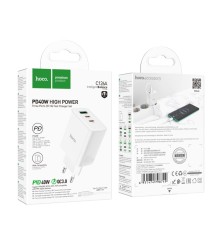 Мережевий Зарядний Пристрій Hoco C126A Pure PD+QC 40W(2C1A) Type C to Type C
