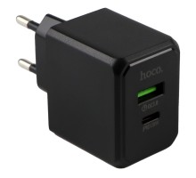 Мережевий Зарядний Пристрій Hoco CS14A 1USB-C/1USB PD/QC 20W+Type-C to Lightning 