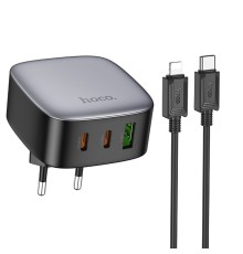 Мережевий Зарядний Пристрій Hoco CS33A 1USB/2USB-C PD/QC 30W+Type-C to Lightning