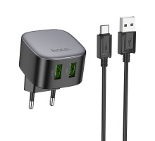 Мережевий Зарядний Пристрій Hoco CS34A 2USB QC 18W+USB to Type-C 