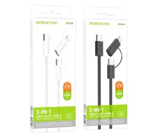 Кабель USB Borofone BX104 Primo two-in-one 60W Type-C to Type-C/iP PD27W 
