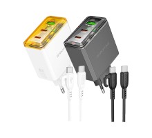 Мережевий Зарядний Пристрій Borofone BAS34A 2Type-C/1USB PD/QC 65W Type-C to Type-C 