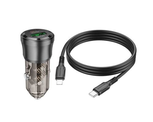 Автомобільний Зарядний Пристрій Borofone BZ25 1USB/1USB-C QC/PD38W+Type-C to Lightning Автомобільний Зарядний Пристрій Borofone BZ25 1USB/1USB-C QC/PD38W+Type-C to Lightning