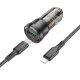 Автомобільний Зарядний Пристрій Borofone BZ25 1USB/1USB-C QC/PD38W+Type-C to Lightning