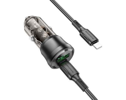 Автомобільний Зарядний Пристрій Borofone BZ25 1USB/1USB-C QC/PD38W+Type-C to Lightning Автомобільний Зарядний Пристрій Borofone BZ25 1USB/1USB-C QC/PD38W+Type-C to Lightning