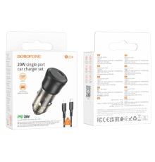 Автомобільний Зарядний Пристрій Borofone BZ24 1USB-C QC/PD20W+Type-C to Lightning