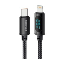 Кабель Essager Enjoy LED Digital Display USB Charging Cable Type C to Lightning 29W 1m black (EXCTL-XY01-P) (EXCTL-XY01-P)