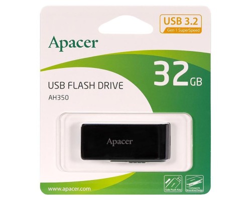 Flash Apacer USB 3.2 AH350 32Gb black (AP32GAH350B-1) 
