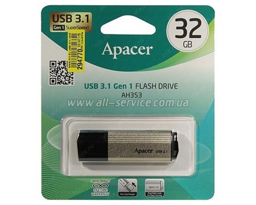 Flash Apacer USB 3.1 AH353 32GB Champagne Gold (AP32GAH353C-1) 