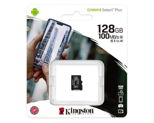 microSDXC (UHS-1) Kingston Canvas Select Plus 128Gb class 10 А1 (R-100MB/s) (SDCS2/128GBSP) 