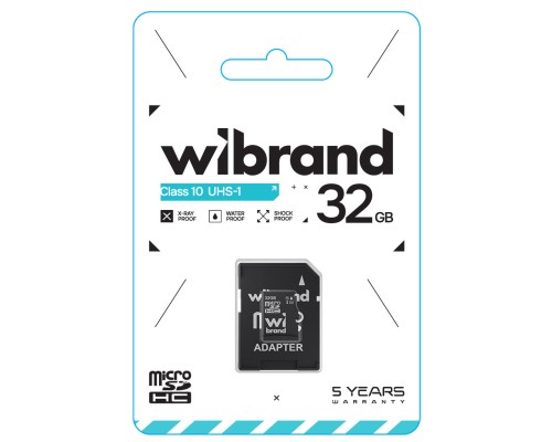 microSDHC (UHS-1) Wibrand 32Gb class 10 (adapter SD) (WICDHU1/32GB-A) 