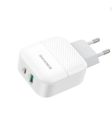Мережевий зарядний пристрій BOROFONE BA46A Premium PD + QC3.0 18W White (BA46AW)