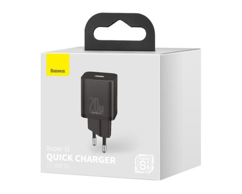 Мережевий зарядний пристрій Baseus Super Si Quick Charger 1C 20W EU Black (CCSUP-B01) Мережевий зарядний пристрій Baseus Super Si Quick Charger 1C 20W EU Black (CCSUP-B01)