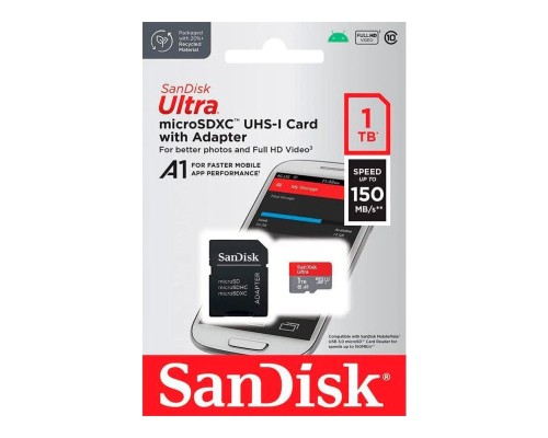 microSDXC (UHS-1) SanDisk Ultra A1 1TB class 10 (R150MB/s) (adapter SD) (SDSQUAC-1T00-GN6MA) 