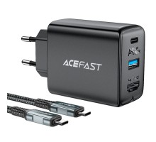 Мережевий зарядний пристрій ACEFAST A17 65W GaN multi-function HUB charger set Black (AFA17B) 