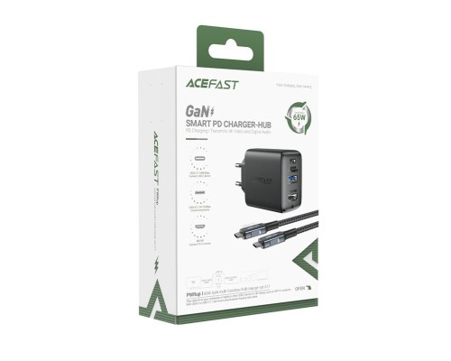 Мережевий зарядний пристрій ACEFAST A17 65W GaN multi-function HUB charger set Black (AFA17B) Мережевий зарядний пристрій ACEFAST A17 65W GaN multi-function HUB charger set Black (AFA17B)