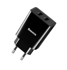 Мережевий зарядний пристрій Baseus Speed Mini Dual U Charger 10.5W Black (CCFS-R01)