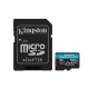 microSDXC (UHS-1 U3) Kingston Canvas Go Plus 512Gb class 10 A2 V30 (R170MB/s, W90MB/s) (adapter SD) (SDCG3/512GB) 