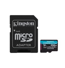 Карта пам'яті microSDXC (UHS-1 U3) Kingston Canvas Go Plus 256Gb class 10 A2 V30 (R170MB/s, W90MB/s) (adapter SD) (SDCG3/256GB)