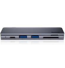 USB-Hub Baseus Harmonica Five-in-one HUB Adapter Grey (CAHUB-K0G)