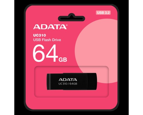 Flash A-DATA USB 3.2 UC310 64Gb Black (UC310-64G-RBK) 