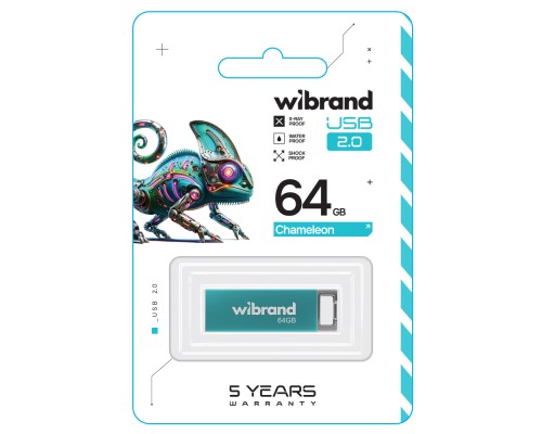 USB флеш накопичувач Wibrand 64GB Chameleon Blue USB 2.0 (WI2.0/CH64U6LU) 