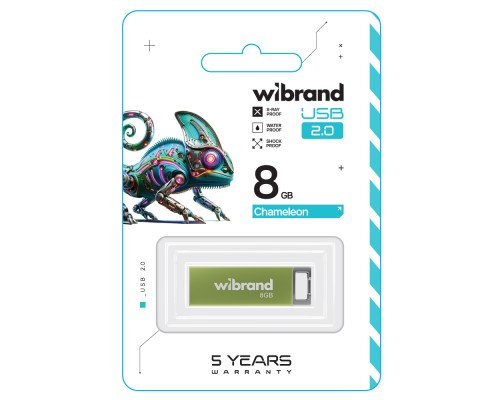 USB флеш накопичувач Wibrand 8GB Chameleon Green USB 2.0 (WI2.0/CH8U6LG) 