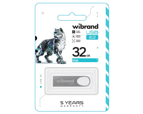 USB флеш накопичувач Wibrand 32GB Irbis Silver USB 2.0 (WI2.0/IR32U3S) 