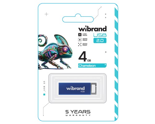 USB флеш накопичувач Wibrand 4GB Chameleon Blue USB 2.0 (WI2.0/CH4U6U) 
