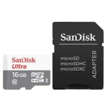 microSDHC (UHS-1) SanDisk Ultra 16Gb class 10 (80Mb/s) (adapter SD) (SDSQUNS-016G-GN3MA)
