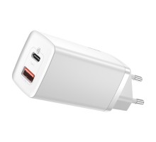 Мережевий зарядний пристрій Baseus GaN2 Lite Quick Charger C+U 65W EU White (CCGAN2L-B02)