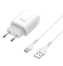 Мережевий зарядний пристрій з кабелем HOCO C72A Glorious single port charger set(Type-C) 10.5W White (6931474713018)