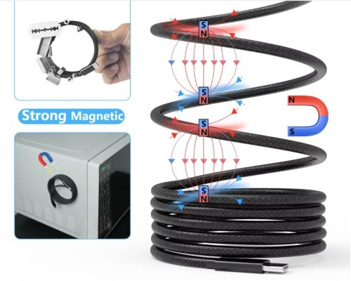 Кабель NN SN1 Magnetic Usb Type-C 1m 100W  black (NNSN1)