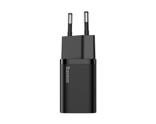 Мережевий зарядний пристрій Baseus Super Si Quick Charger 1C 25W EU Sets Black(With Mini White Cable Type-C to Type-C 3A 1m Black) (TZCCSUP-L01) Мережевий зарядний пристрій Baseus Super Si Quick Charger 1C 25W EU Sets Black(With Mini White Cable Type-C to Type-C 3A 1m Black) (TZCCSUP-L01)