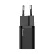 Мережевий зарядний пристрій Baseus Super Si Quick Charger 1C 25W EU Sets Black(With Mini White Cable Type-C to Type-C 3A 1m Black) (TZCCSUP-L01)
