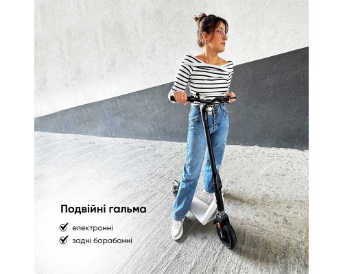 Електросамокат OKAI Zippy ES50С Black 8&quot; 250W/500W, 5.2Ah, 20 km, 25 km/h, 10°, 13.5 kg (ES50C-B)