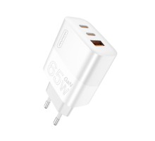 Мережевий зарядний пристрій WUW-C199 PD65W+PD20W+QC18W GaN C white (6972573336715)