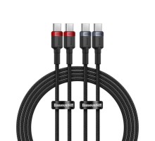 Кабель Baseus Cafule Charging Cable USB-C to USB-C 100W 1m 2pcs Red Black+Grey Black (P10318306003-00)