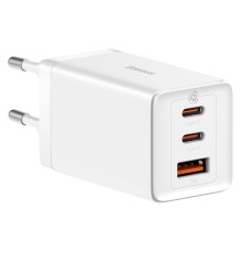 Мережевий зарядний пристрій Baseus GaN5 Pro Fast Charger 2C+U 65W  EU  White(Include：Baseus Xiaobai series fast charging Cable Type-C  to Type-C 100W( (CCGP120202)
