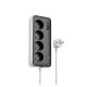 Мережевий подовжувач HOCO AC22 Sunlight 4-bit(PD30W/1C3A) desktop socket(EU/GER) Black (6942007629782)
