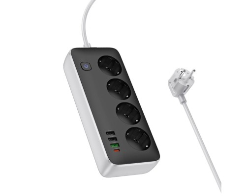Мережевий подовжувач HOCO AC22 Sunlight 4-bit(PD30W/1C3A) desktop socket(EU/GER) Black (6942007629782) Мережевий подовжувач HOCO AC22 Sunlight 4-bit(PD30W/1C3A) desktop socket(EU/GER) Black (6942007629782)